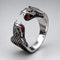 Bague Double Cobra aux Pierres Rouges 13