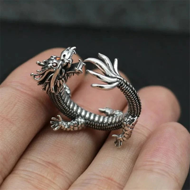Bague Dragon Enroulé C025 / resizable