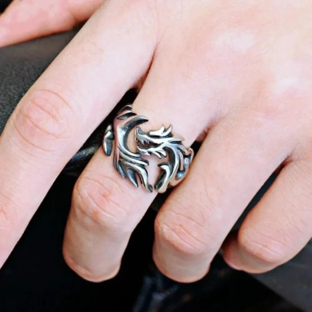 Bague Dragon Sculpté Resizable