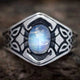 Bague en pierre de lune BLANC / 7
