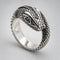 Bague Grand Serpent Gravé Œil Noir Réglable