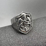 Bague guerrier médiéval épée et bouclier - Vignette | Médiéfan