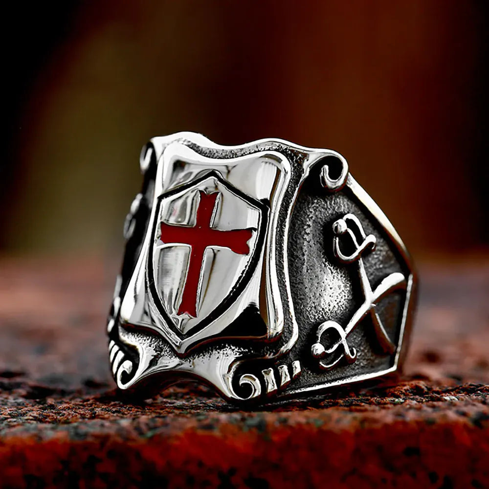 Bague guerrier médiéval épée et bouclier ii360i / 9