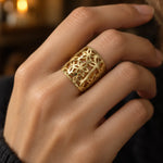 Bague Jonc Fleurs de Vie Ajourées - Vignette | Médiéfan