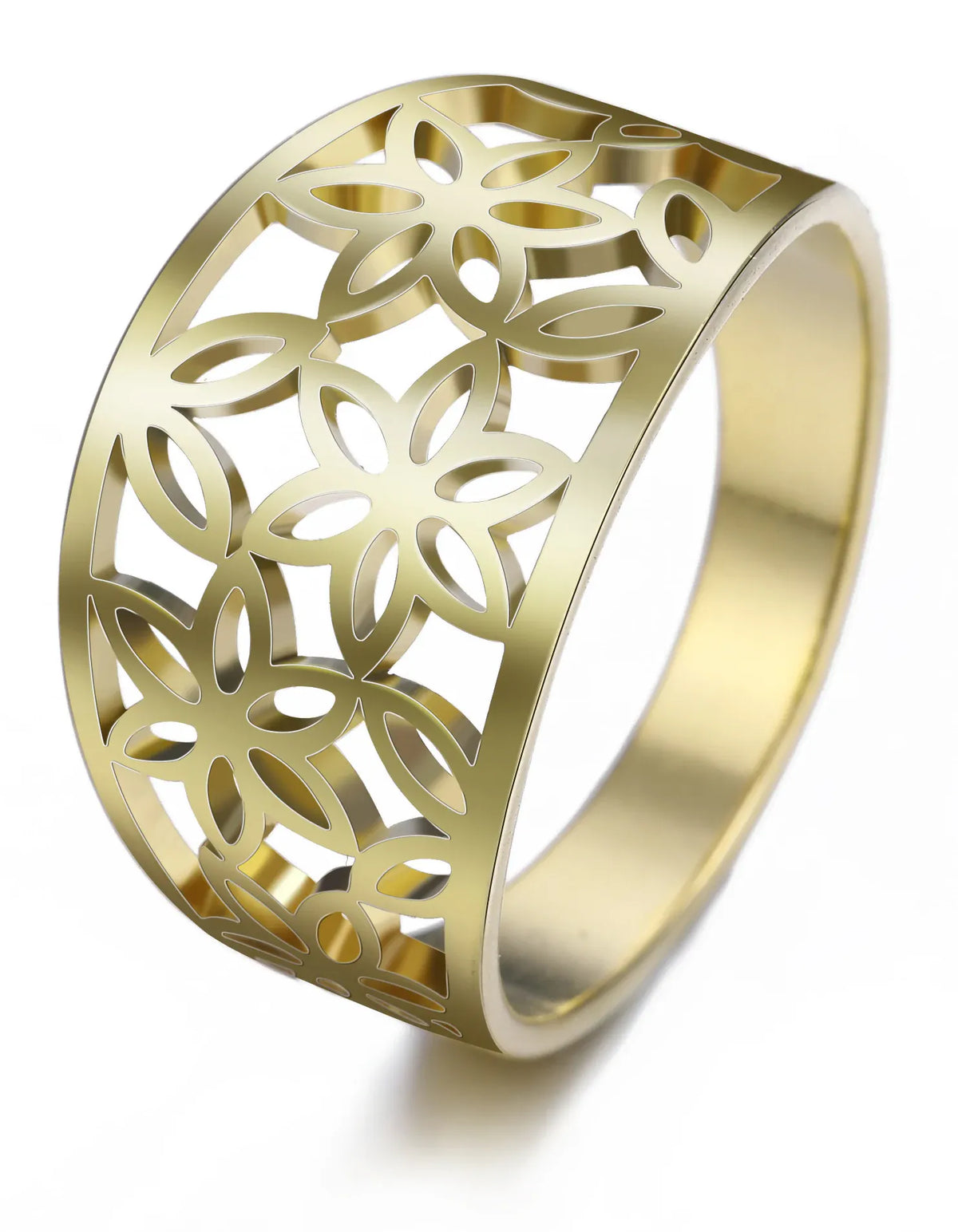 Bague Jonc Fleurs de Vie Ajourées Doré / 9