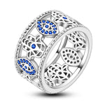 Bague Jonc Large Mains de Fatima et Yeux Pavés - Vignette | Médiéfan