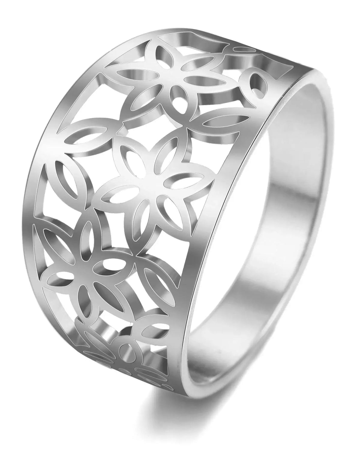 Bague Large Fleur de Vie Sertie de Zircons