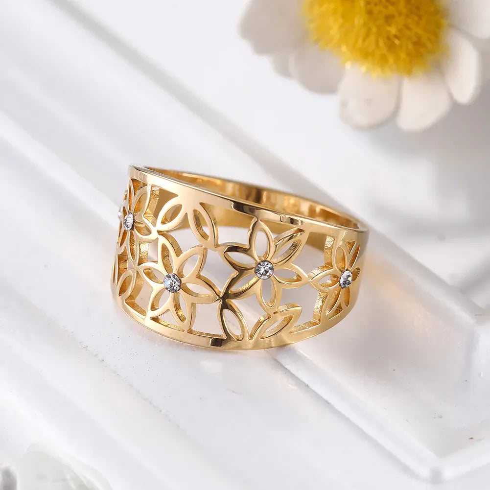 Bague Large Fleur de Vie Sertie de Zircons