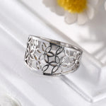 Bague Large Fleur de Vie Sertie de Zircons - Vignette | Médiéfan