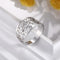 Bague Large Fleur de Vie Sertie de Zircons Argenté / 9