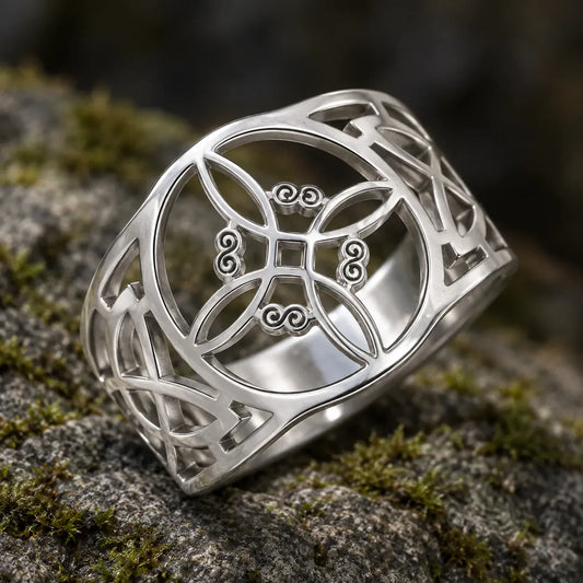 Bague Large Nœud de Sorcière à Volutes