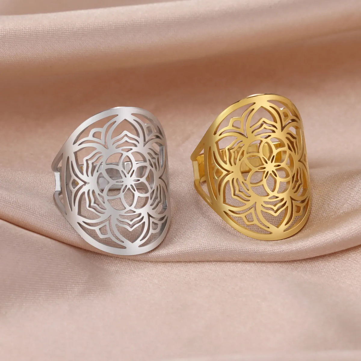 Bague Lotus Rosace Fleur de Vie