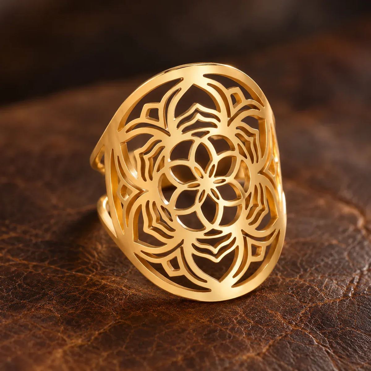 Bague Lotus Rosace Fleur de Vie