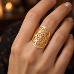 Bague Lotus Rosace Fleur de Vie - Vignette | Médiéfan