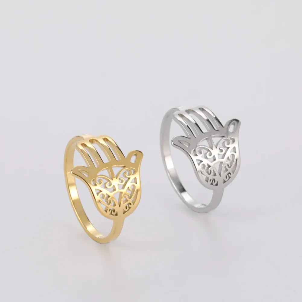 Bague Main de Fatima Ajourée à Volutes