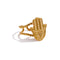 Bague Main de Fatima Ciselée à Double Anneau Perlé Réglable