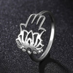 Bague Main de Fatima Découpe Lotus - Vignette | Médiéfan