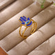 Bague Main de Fatima Émail Bleu et Œil Turc Réglable