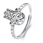 Bague Main de Fatima Œil Ciselé et Étoiles - Vignette | Médiéfan