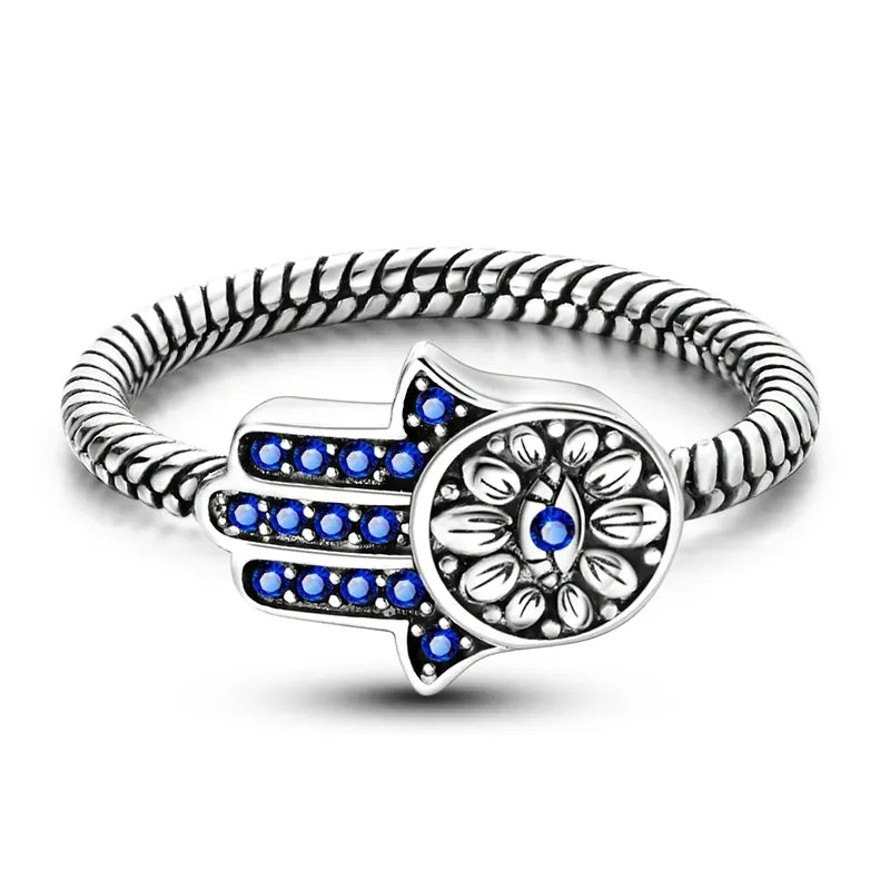 Bague originale en argent Sterling 925 scintillant, paume gardien, bijoux pour femmes et filles, cadeaux d'anniversaire