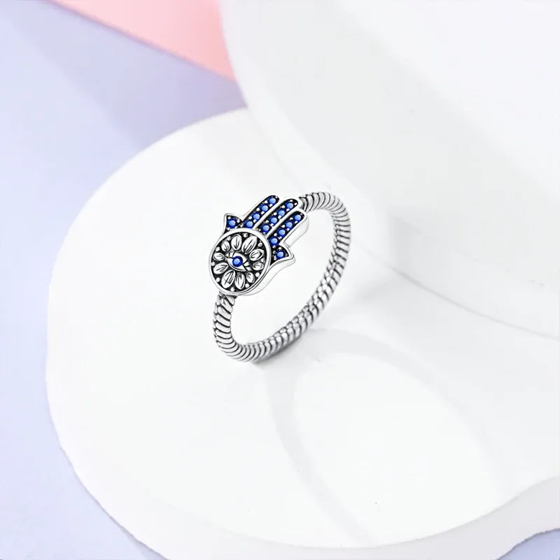 Bague originale en argent Sterling 925 scintillant, paume gardien, bijoux pour femmes et filles, cadeaux d'anniversaire