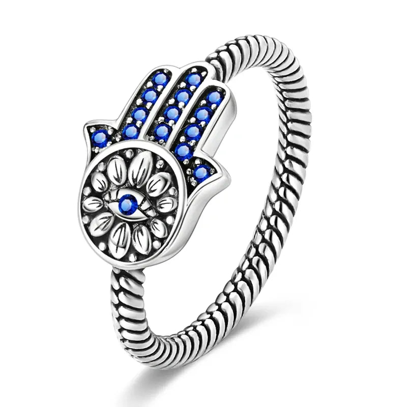 Bague originale en argent Sterling 925 scintillant, paume gardien, bijoux pour femmes et filles, cadeaux d'anniversaire