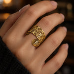 Bague Ouverte Bandeau Fleurs de Vie - Vignette | Médiéfan