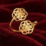 Bague Ouverte Double Graine de Vie - Vignette | Médiéfan