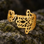 Bague Ouverte Main de Fatima et Bouton de Lotus - Vignette | Médiéfan