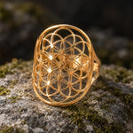 Bague Ovale Fleur de Vie à Grands Cercles - Vignette | Médiéfan