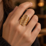 Bague Ovale Résille Fleur de Vie - Vignette | Médiéfan