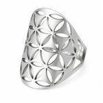 Bague Plaque Fleur de Vie à Pétales Découpés - Vignette | Médiéfan