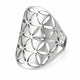 Bague Plaque Fleur de Vie à Pétales Découpés Argenté