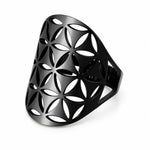 Bague Plaque Fleur de Vie à Pétales Découpés - Vignette | Médiéfan