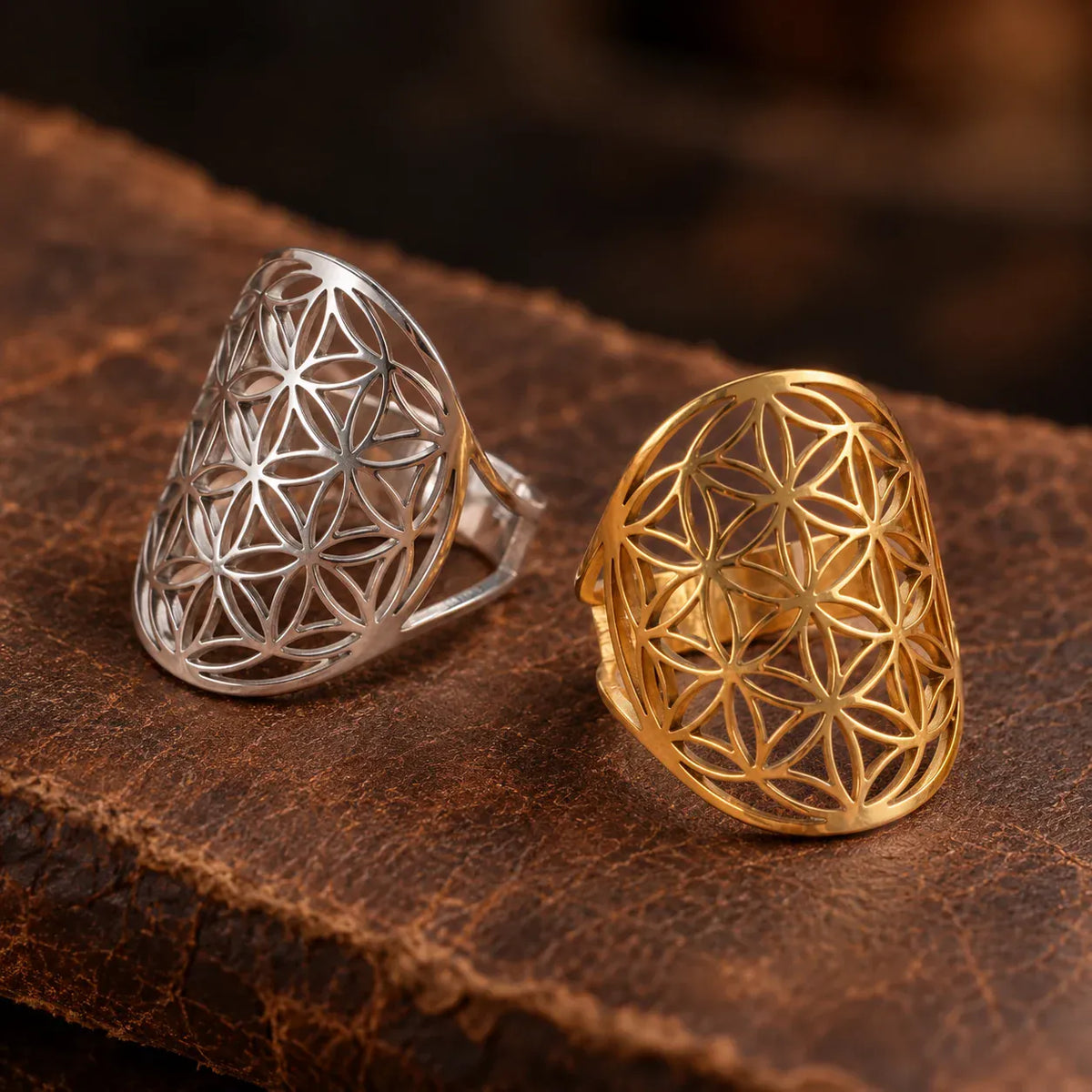 Bague Rosace Fleur de Vie Cerclée