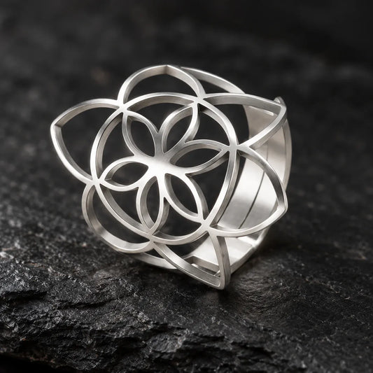Bague Rosace Trilobée Fleur de Vie