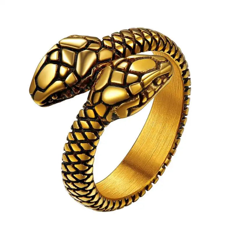 Bague Serpent aux Têtes Jumelles