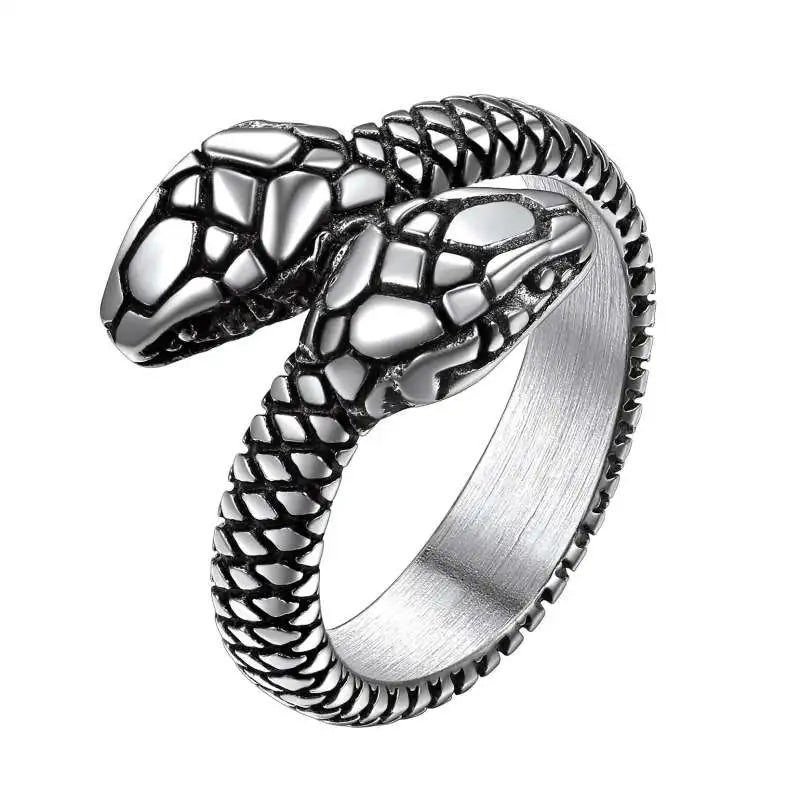 Bague Serpent aux Têtes Jumelles