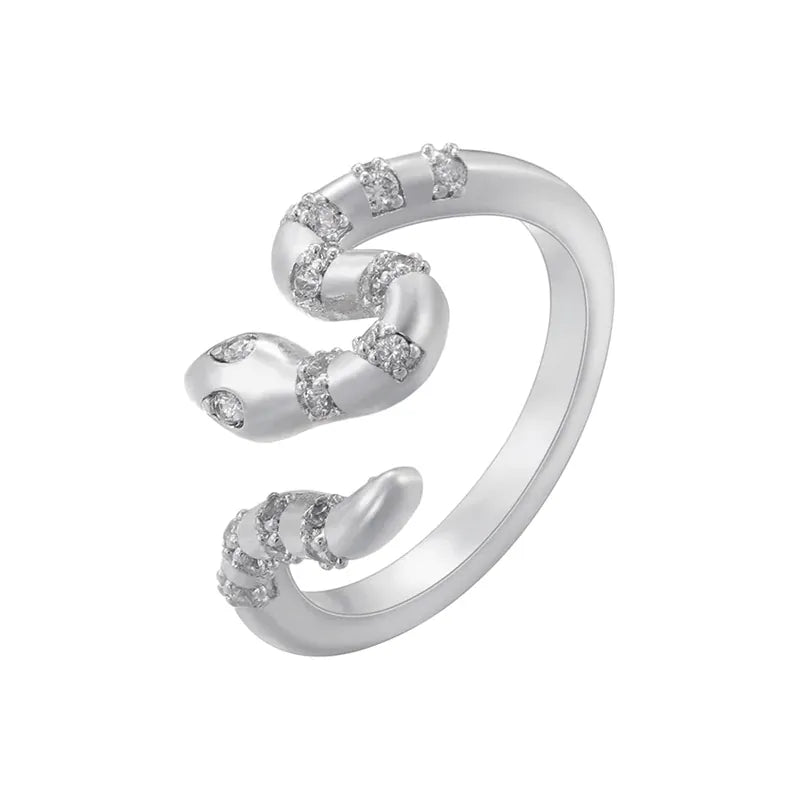 Bague Serpent Constellé de Zircons