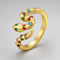 Bague Serpent Constellé de Zircons Doré coloré