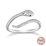 Bague Serpent Délicate Tête Pavée - Vignette | Médiéfan