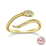 Bague Serpent Délicate Tête Pavée - Vignette | Médiéfan