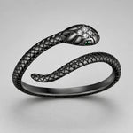 Bague Serpent Délicate Tête Pavée - Vignette | Médiéfan