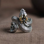 Bague Serpent Dressé aux Rehauts Dorés - Vignette | Médiéfan