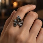 Bague Serpent Dressé aux Rehauts Dorés - Vignette | Médiéfan