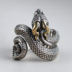 Bague Serpent Dressé aux Rehauts Dorés - Vignette | Médiéfan