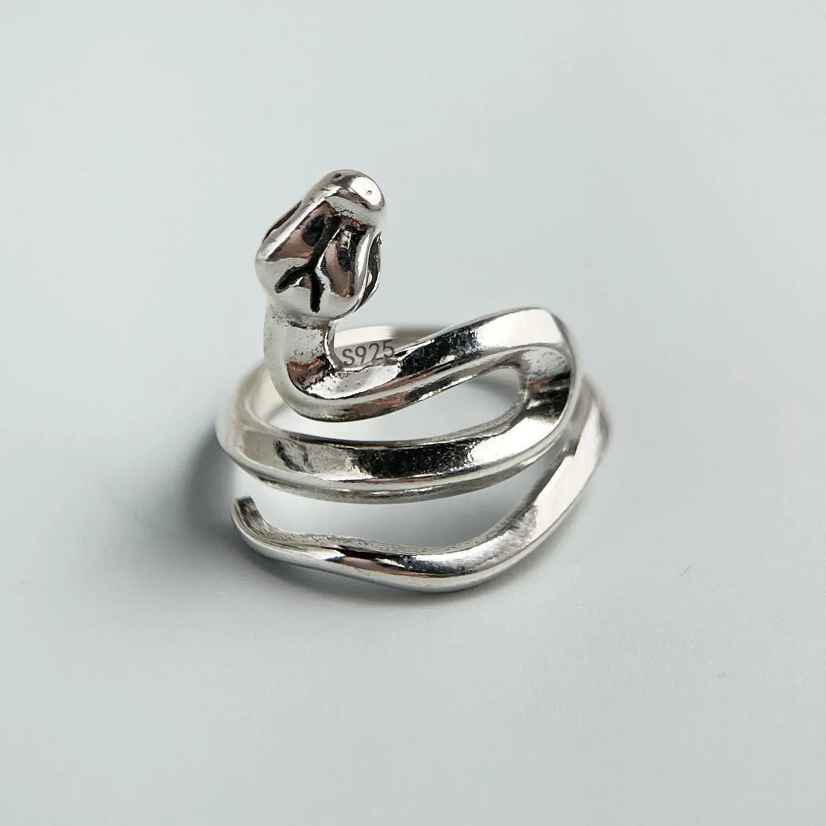 Bague Serpent Dressé Lisse Réglable