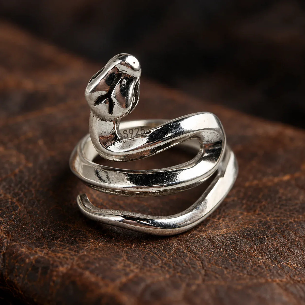 Bague Serpent Dressé Lisse Réglable