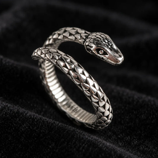 Bague Serpent Enlacé à Écailles Pointues Réglable