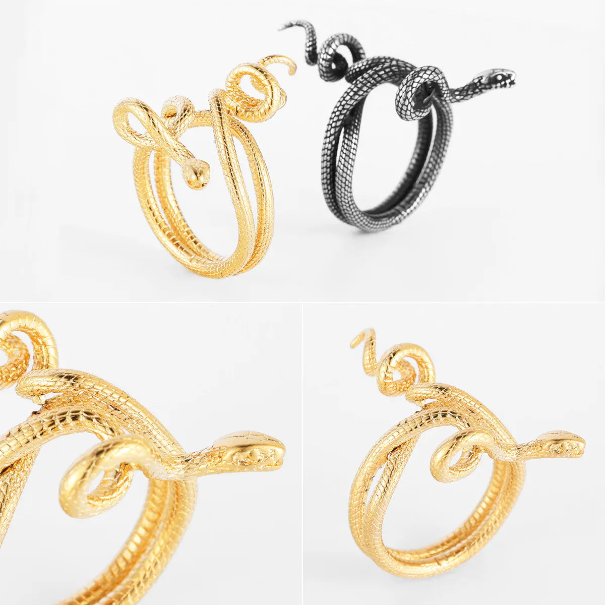 Bague Serpent Enroulé en Triple Tour
